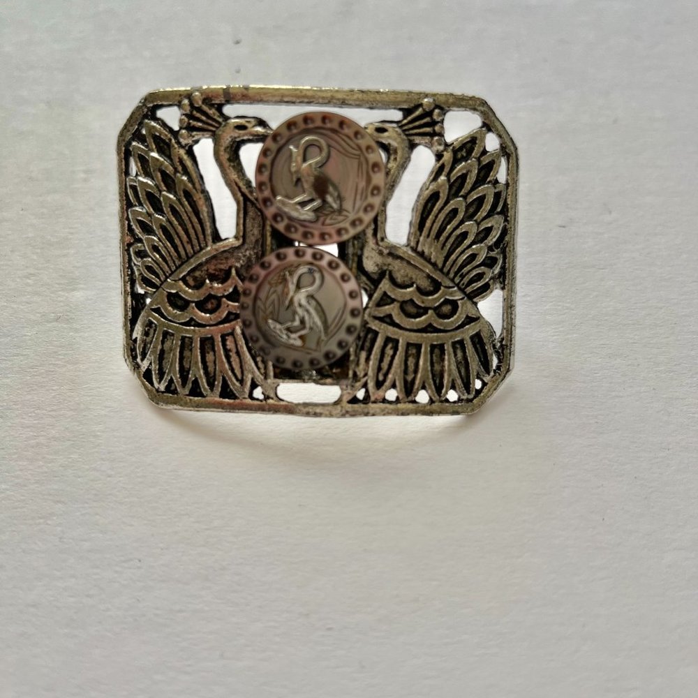 Vintage Peacock Design Belt Buckle